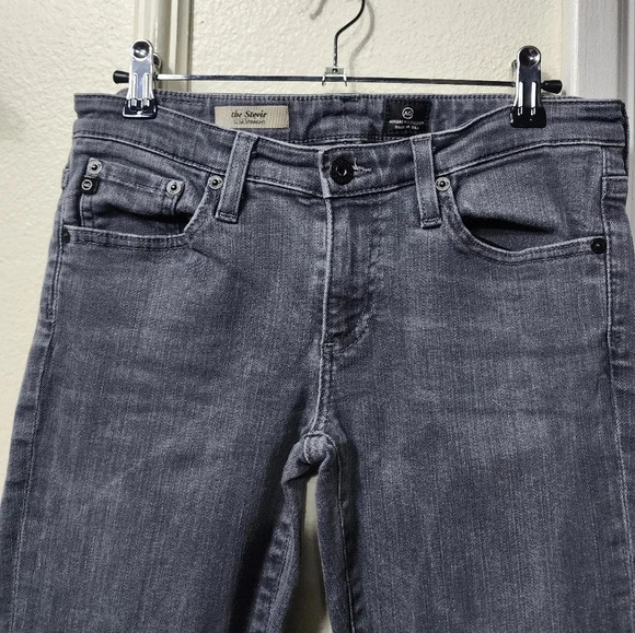 AG Women's Adriano Goldschmied The Stevie Slim Straight Grey Gray Jeans Sz 27R - Picture 4 of 11